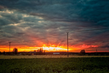 Obraz premium Rays Of The Setting Sun