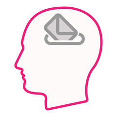 Isolated male head silhouette icon with  a ballot box