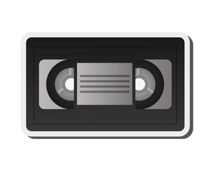Naklejka premium flat design single videocassette icon vector illustration