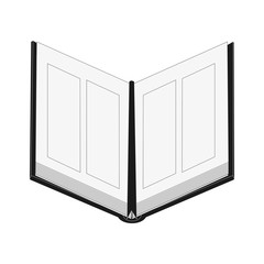 flat design open book icon vector illustration