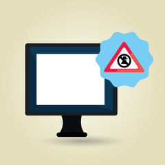 laptop virus safe symbol vector illustration graphic