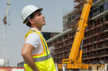Engineer working in a construction