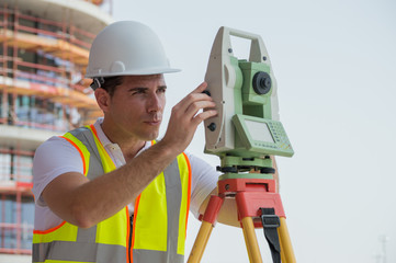 Engineer working in a construction
