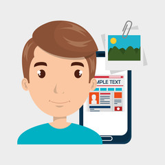 man cellphone speaker news vector illustration graphic