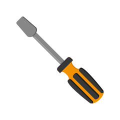 flat design single screwdriver icon vector illustration