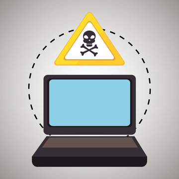 laptop virus safe symbol vector illustration graphic