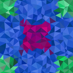 Kaleidoscopic low poly triangle style vector mosaic background