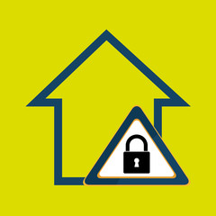 silhouette house security protection vector illustration graphic