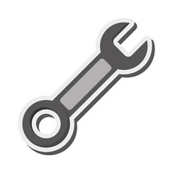 flat design wrench tool icon vector illustration