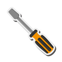 flat design single screwdriver icon vector illustration