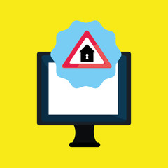 laptop virus safe symbol vector illustration graphic