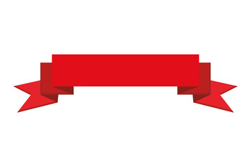 flat design ribbon banner icon vector illustration