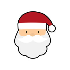 santa cartoon merry christmas celebration icon. Isolated and flat illustration, vector