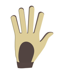 flat design golf glove icon vector illustration