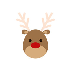 Fototapeta premium reindeer deer cartoon merry christmas celebration icon. Isolated and flat illustration, vector