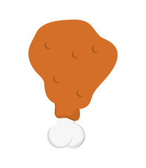 flat design chicken drumstick icon vector illustration