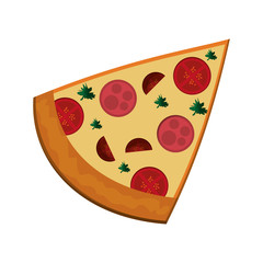 flat design pizza slice icon vector illustration