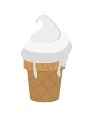 flat design ice cream cone icon vector illustration