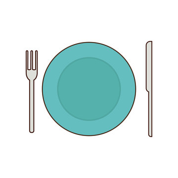 fork knfe plate cutlery food menu icon. Isolated and flat vecctor illustration