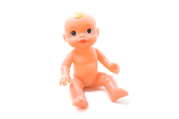 Baby doll on white background