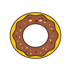 donut breakfast food menu icon. Isolated and flat vecctor illustration