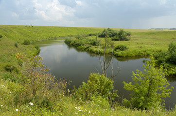 Fototapeta na wymiar Summer landscape with river