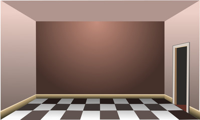 A Vector empty room with checkered floor