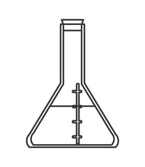 flat design conical flask icon vector illustration