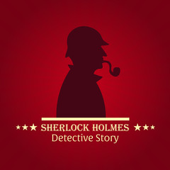 Detective illustration. Baker street 221B. London. Big Ban