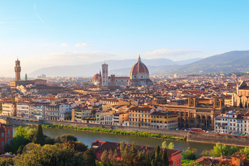 Beautiful views of Florence cityscape in the background Cathedra