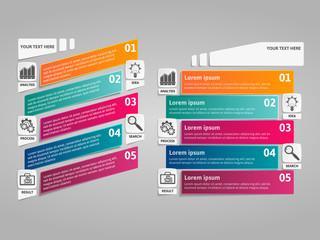 Vector template with 5 steps