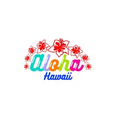 Hand lettering vector illustration. Aloha. Perfect for invitations, greeting cards, quotes, blogs, posters and more