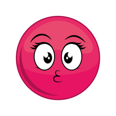 Fototapeta premium sphere kiss cartoon face expression icon. Isolated and flat illustration