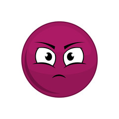 sphere angry cartoon face expression icon. Isolated and flat illustration