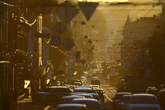street in smog
