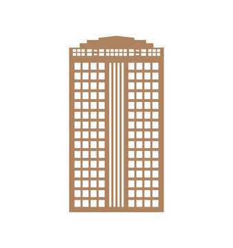 Building tower silhouette apartment icon. Isolated and flat illustration