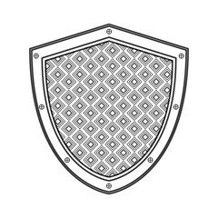 flat design shield emblem icon vector illustration