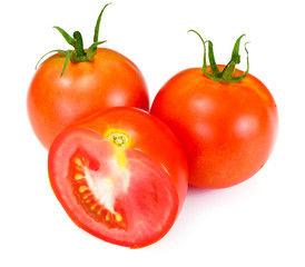 Red Tomatoes Isolated on a White Background