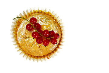 Cake with Berries Isolated on White