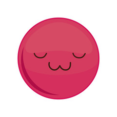 Kawaii happy sphere expression cartoon face icon. Isolated and flat illustration