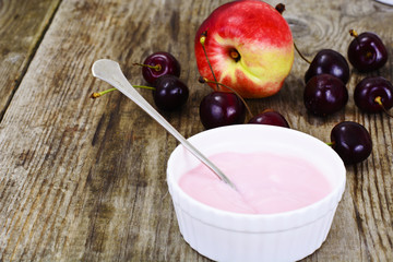 Sweet Yogurt with Cherries