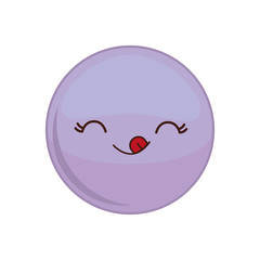 Kawaii happy sphere expression cartoon face icon. Isolated and flat illustration