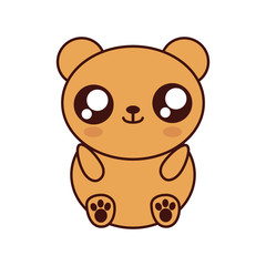 bear kawaii cute animal little icon. Isolated and flat illustration