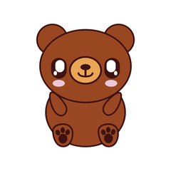 bear kawaii cute animal little icon. Isolated and flat illustration
