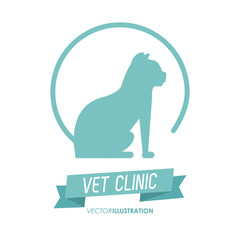 cat silhouette veterinarian pet clinic icon, vector illustration