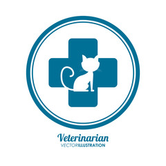 cat silhouette veterinarian pet clinic icon, vector illustration