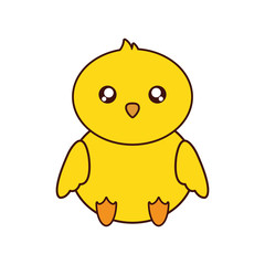 chicken kawaii cute animal little icon. Isolated and flat illustration