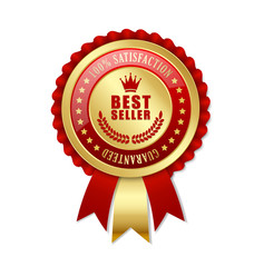 Best seller rosette on white background