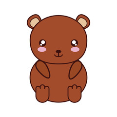 bear kawaii cute animal little icon. Isolated and flat illustration