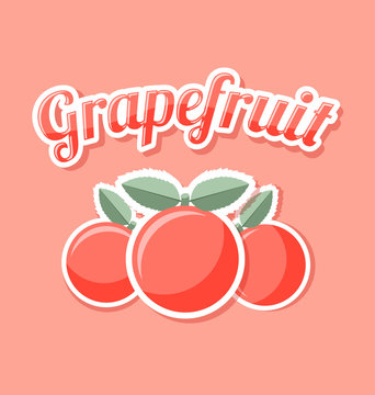 Retro grapefruit on pale pink background